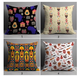 African Cushion Covers, Bohemian African Tribal Pillow Cover, African Pillowcase, Ethnic Design Throw Pillow Cover, Ethnic Decor