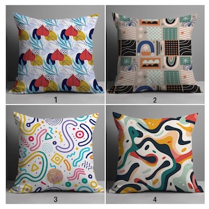 Modern Abstract Pillow Covers, Geometric Abstract Cushion Covers, Contemporary Art Throw Pillow Covers, Colorful Abstract Pillow Cases
