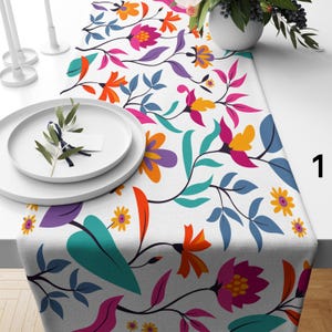 Colorful Floral Table Runner, Flowers Print Table Runner, Floral Table Runners, Vibrant Floral Table Runner, Spring Floral Table Decor