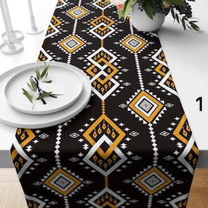 Geometric Table Runner, Tribal Pattern Table Runner, African Safari Table Runner, African Tribal Table Runner, African Inspired Table Decor