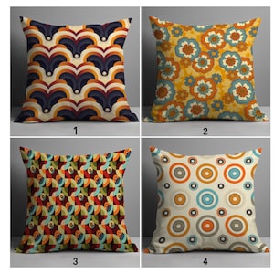 Modern Geometric Pillow Cover, Retro Decor Pillowcase, Modern Abstract Pillow Covers, Mid Century Modern Cushion Cover, Geometric Home