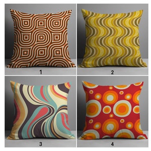Retro Pillow Covers, Vintage Geometric Cushion Covers, Psychedelic Pillow Cases, Abstract Cushion Covers, Modern Home Decor, Home Decor