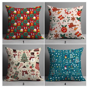 Christmas Pillow Covers, Holiday Decor Pillowcase, Winter Wonderland Cushion Cover, Snowman Pillow Covers, Christmas Tree Pillows, Xmas Deco