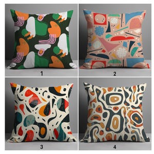 Modern Geometric Pillow Cases, Abstract Pillow Covers, Colorful Abstract Throw Pillow Covers, Abstract Shapes Cushion Covers