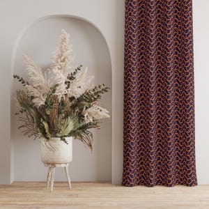 Retro Geometric Curtain, Mid-Century Modern Curtain Panels, 70s Inspired Window Panels, Custom Retro Curtain, Vintage Home Decor Drapes