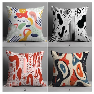 Colorful Geometric Pillow Cover, Boho Chic Cushion Covers, Modern Decorative Throw Pillow Covers, Abstract Wave Pillow Covers