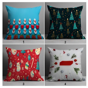 Christmas Pillow Covers, Festive Holiday Pillow Cases, Cozy Christmas Pillows, Blue Snowflake & Green Tree Christmas Pillow, Cozy Pillowcase