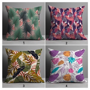 Colorful Tropical Leaf Pillow Covers, Palm Tree Green Tropical Pillow Covers, Tropical Plant Cushion Case, Botanical Leaf Home Decor