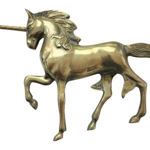 Vintage Brass Unicorn, Shiny Brass Unicorn, Gold Tone Unicorn,  Mystical Brass Animal, Magical Unicorn, Horse Lovers Gift, Brass Figurine
