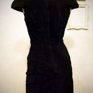 Mini Suede Leather Little Black Dress xs image 4
