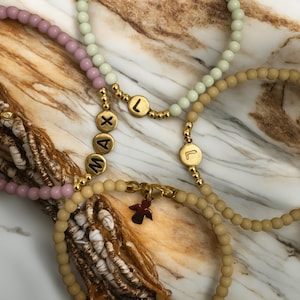 Personalisiertes Perlen-Armband I Name I Initialien I Anhänger