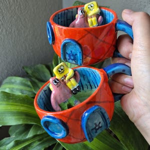 SpongeBob Keramik Becher handgefertigt