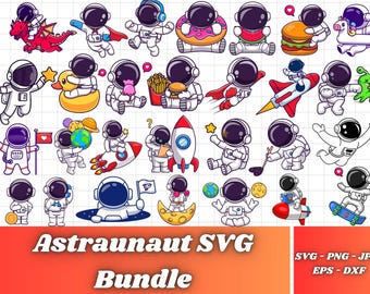 Astronaut SVG Bundle: Space Rocket Clipart, Cricut Cut File (Digital Download