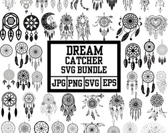 Paquete SVG de atrapasueños: Clipart de mandala bohemio (archivos digitales)