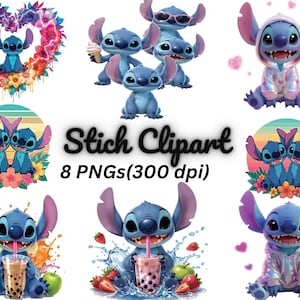 8 Stitch PNG Splash & Watercolor Designs,Stitch Watercolor Png Bundle,Stitch Clipart,stitch svg cricut,Stitch sublimation png,Digital png