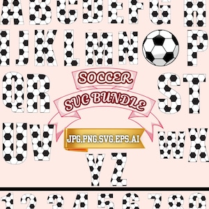 Soccer Font SVG: Sports Alphabet & Numbers Clipart (Digital Download)