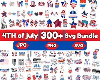 Paquete de más de 300 archivos SVG para el 4 de julio, SVG de Estados Unidos, SVG patriótico, Día de la Independencia, Libertad 4 de julio, Paquete de archivos SVG del 250 aniversario de EE. UU., Descarga digital