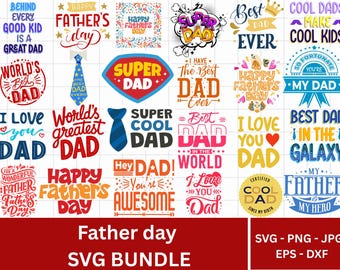 Paquete SVG con frases para el Día del Padre: Diseños de regalos DIY para papá (Descarga digital)