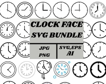 Clock Face SVG Bundle: Roman Numeral, Modern Design (Digital Files)