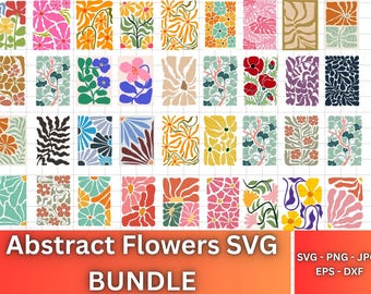 Abstract flowers svg and png bundle,floral png,boho floral png svg,retro flower svg,danish flower svg,flowers for cricut and sillhoutette