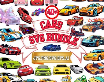 Cars SVG PNG Bundle, Sport & Luxury Vehicles Clipart (Digital Files)