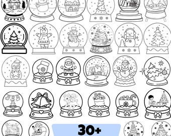 Christmas Snow Globe SVG Bundle, Winter Globes (Digital Files)