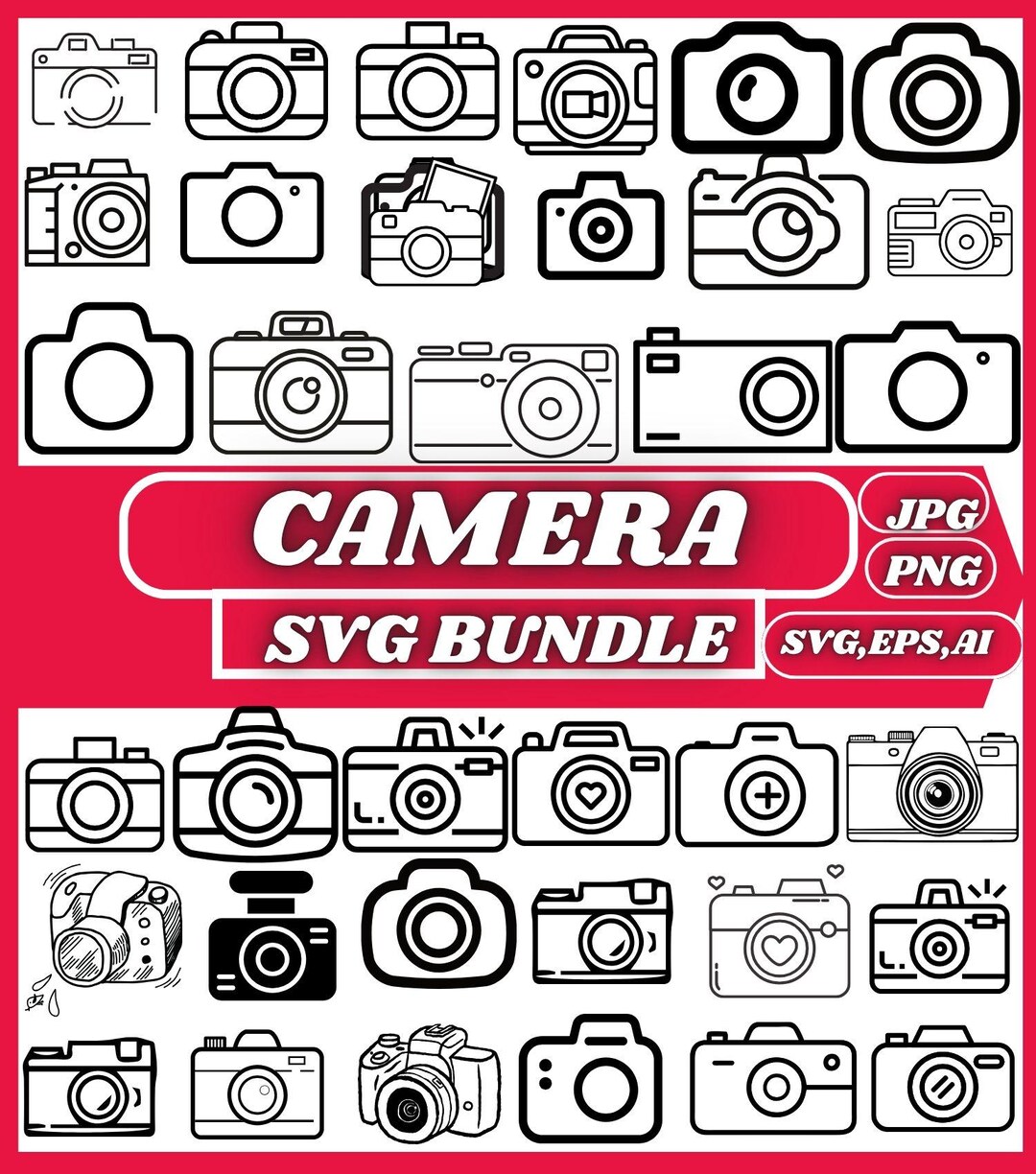 Camera SVG Bundle, Photography Clipart (digital Download) - Etsy