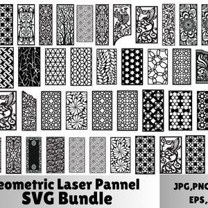 Geometric Laser Cut Panels Svg,Decorative Panel Svg,Laser Cut Stencil,panel collection,Lightburn laser cut Panel Files Instant Download
