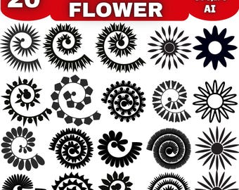 SVG de flor enrollada, flor de papel, SVG de flor para boda, plantilla de flor enrollada, SVG de hoja de papel, decoración de boda DIY, descarga digital