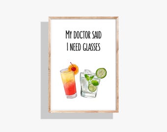 Cocktail Print | Humorous Kitchen Art (Digital Download)