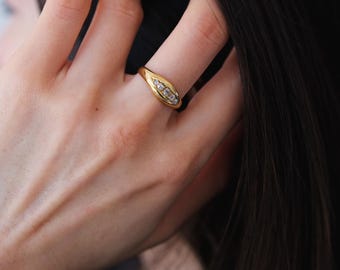 Antique 1863 Victorian Five Stone Diamond Ring | 18ct Gold English Hallmarked | Old Cut Cushion Diamonds | Statement Heritage Ring