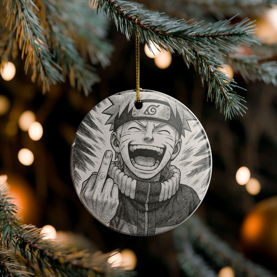 Naruto Laughing Middle Finger Ceramic Ornament | Anime Décor - Etsy
