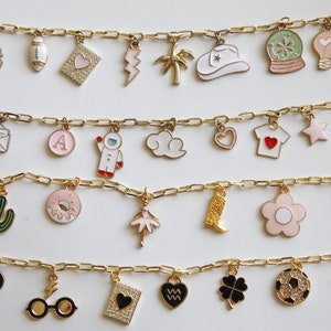 Build Your Own Custom Charm Bracelet for Women, Pick Your Charms, Summer Charms, Personalized Birthday Gift, Cute Bridesmaid Gift