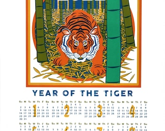 2022 Year of the Tiger Calendar