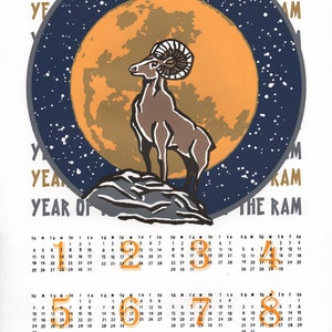 2015 Year of the Ram Calendar