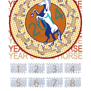 2014 Year of the Horse Calendar Print