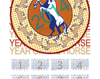 2014 Year of the Horse Calendar Print