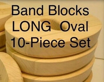 Free USA Shipping, Built-to-Order, Band Block Set, Ten (10) Pieces, Hat Maker's Millinery Tool - LONG OVAL Shape