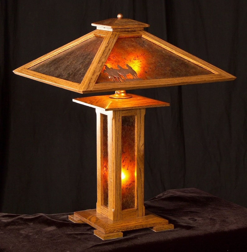 BuilttoOrder Mission Style Table Lamp Arts and Crafts Oak Etsy