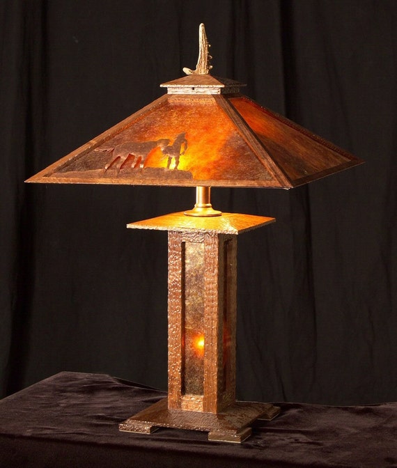Built To Order Mission Style Table Lamp Arts And Crafts Oak Etsy