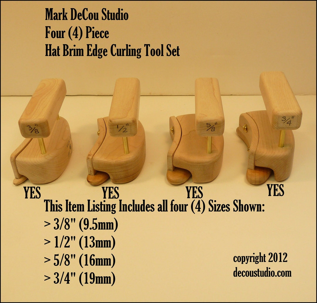 Built-to-order, Hat Making Tool, Kettle Pencil Curl Brim, Four 4 Piece ...