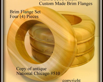 Built-to-Order, Hat Making 4 Piece Set Brim Flange copy of National Chicago No. 510 Millinery Solid Poplar Wood Any Width Any Size Any Oval