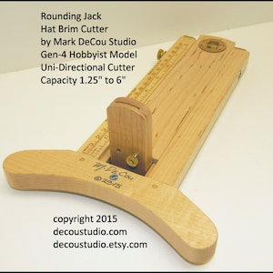 Built-to-Order, Hat Making Tool Rounding Jack, Hat Brim Cutter, Maple Hobbyist-Hatter Model, Uni-Directional Cutting Direction