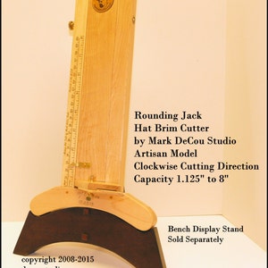 Built-to-Order, Hat Making Tool, Rounding Jack, Artisan Model, Brim Cutter, CLOCKWISE cutter, Maple Wood image 4