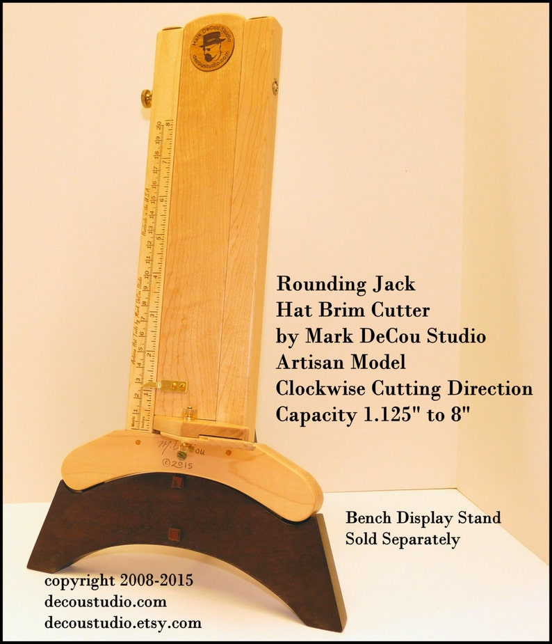 Built-to-Order, Hat Making Tool, Rounding Jack, Artisan Model, Brim Cutter, CLOCKWISE cutter, Maple Wood image 4