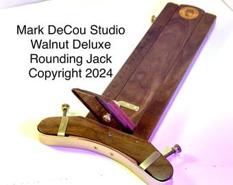 Built-to-Order, Hat Making Tool, Walnut Rounding Jack, Deluxe Model, COUNTER CLOCKWISE cutter, Adjustable Front Brass Curve