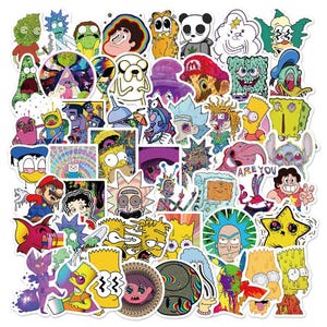 10/30/52 piezas de pegatinas de grafiti de dibujos animados psicodélicos de PVC impermeables para patineta, portátil, equipaje, bicicleta, coche, pegatinas divertidas de juguete al por mayor
