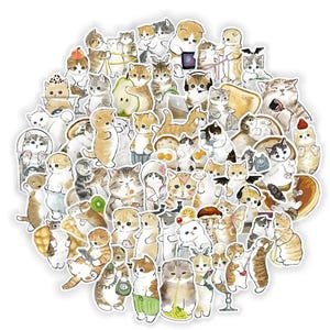 10/30/50PCS Super Cute Kitten Cartoon Sticker For Luggage Laptop IPad Cup Skateboard Journal Gift Waterproof Sticker Wholesale
