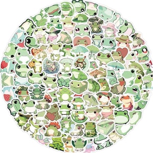 10/50/100Pcs Cartoon Mini Frog Waterproof Graffiti Sticker Decorative Luggage Cup Laptop Phone Skateboard Guitar Kids Stickers
