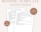 ATS-Friendly Corporate Resume Template | Word, Google Docs, Pages CV (Digital Download)